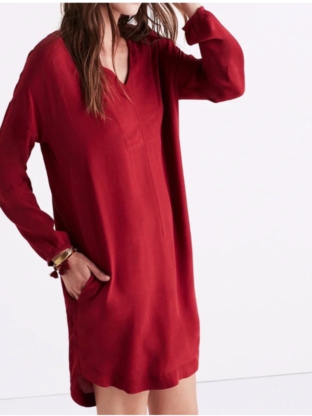 Madewell Women’s Du Jour Red Long Sleeve V-Neck XL